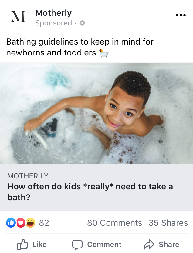 baby baths facebook ad