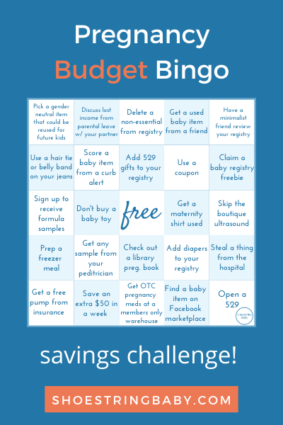 Pregnancy budgeting bingo - save money while pregnant