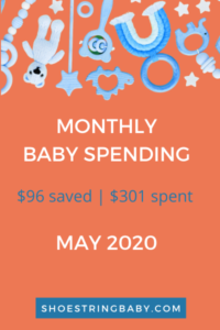May 2020: Monthly Baby Costs – $96 Saved