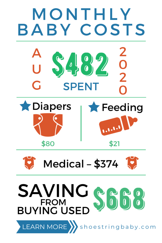 Infographic of monthly baby costs