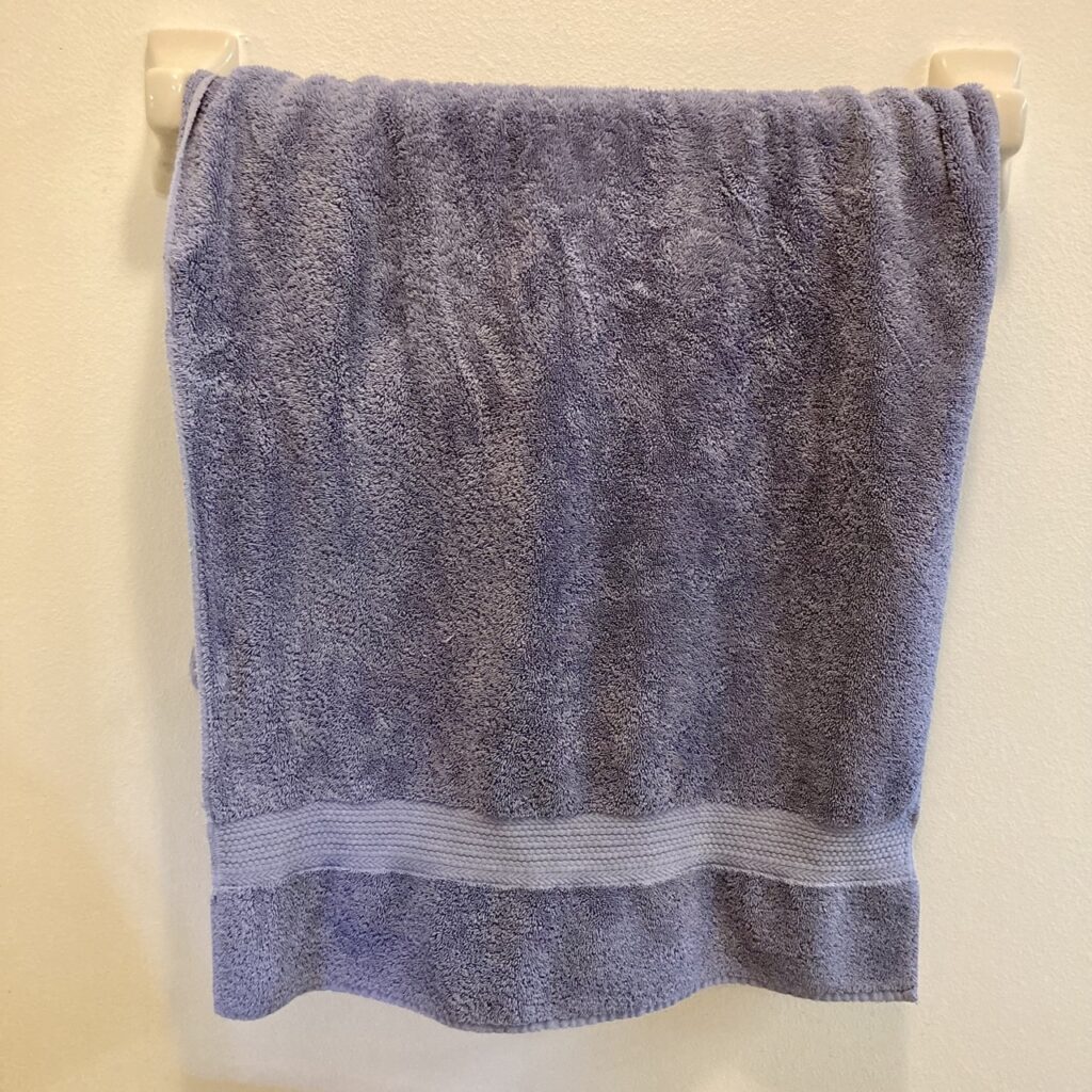 a greyish blue towel