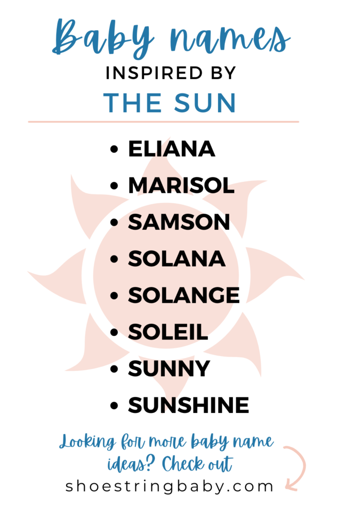 Baby names than mean sun or sunshine