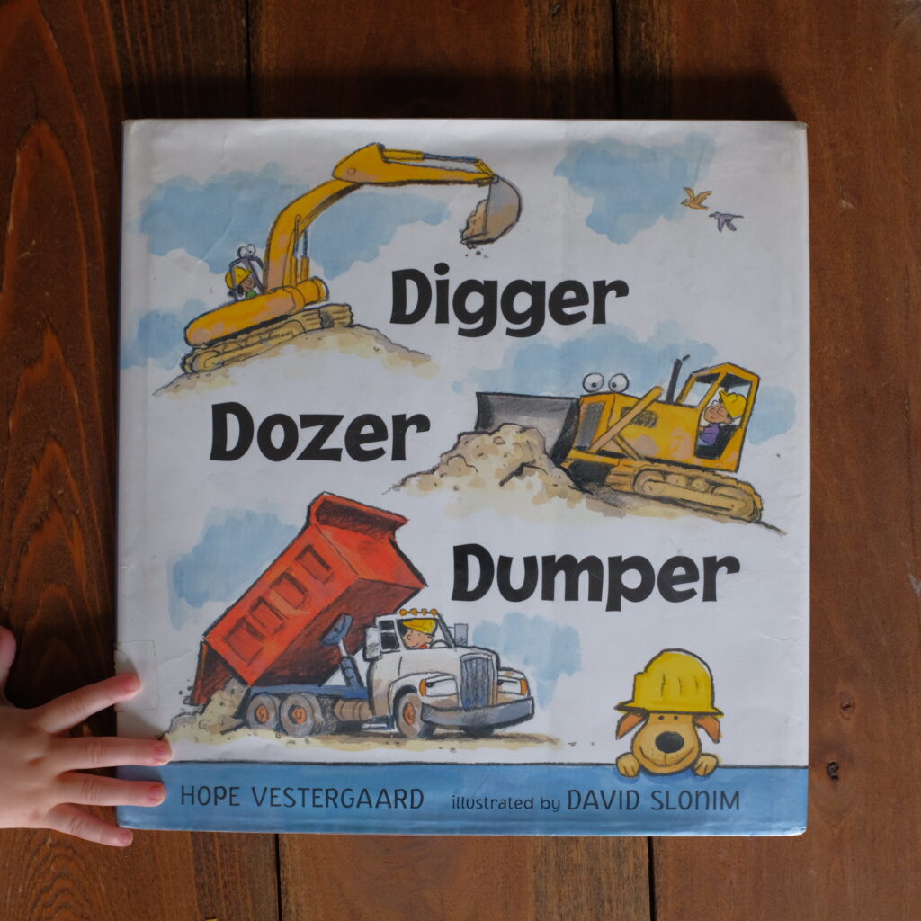 Digger, Dozer and Dumper children's poetry book about trucks.