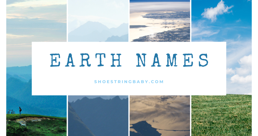 Unisex nature names with pictures of the earth