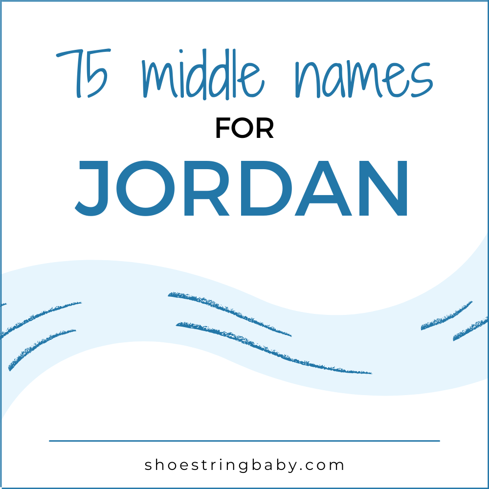 text that says 75 middle names for jordan with a river graphic underneath