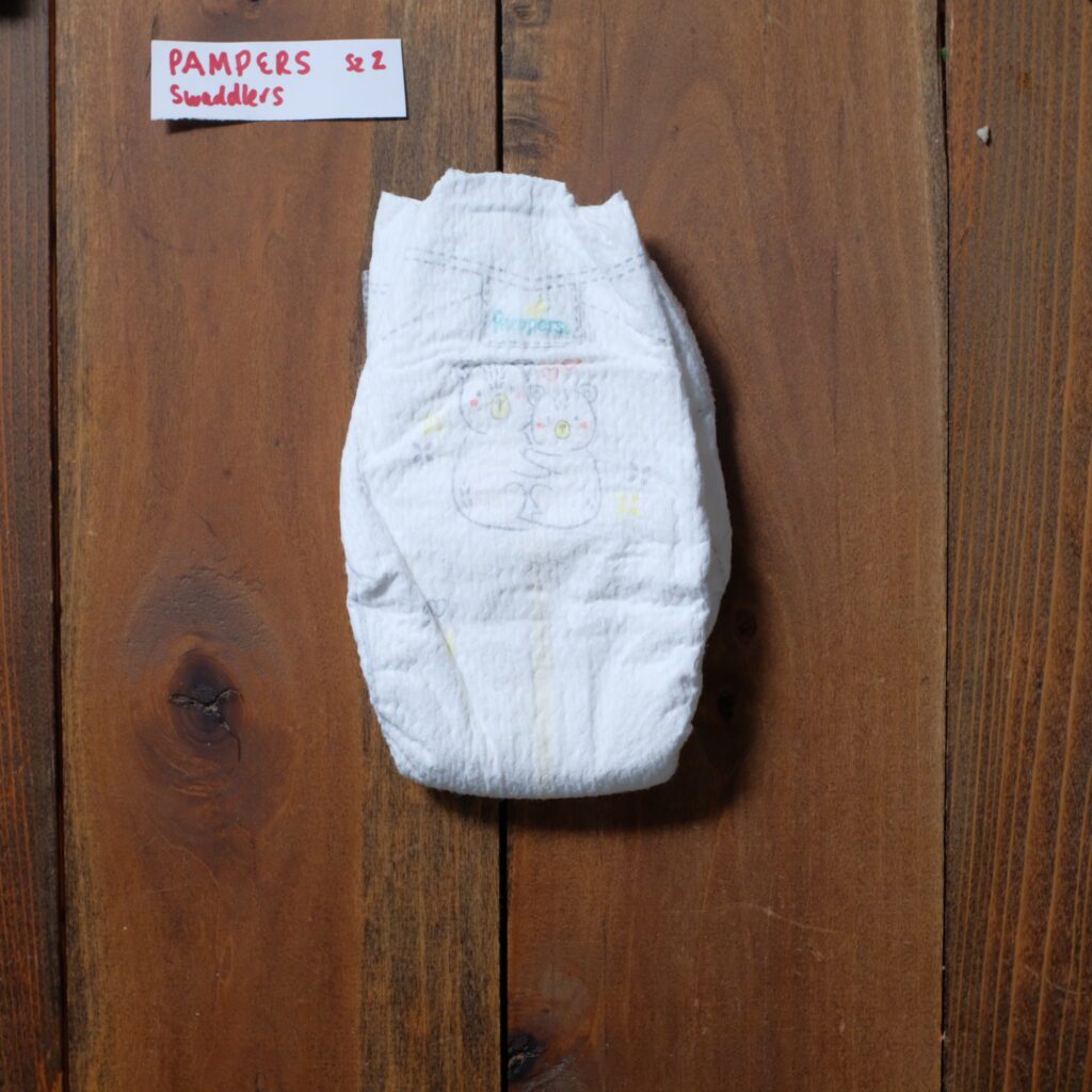 back of a pampers swaddlers diaper