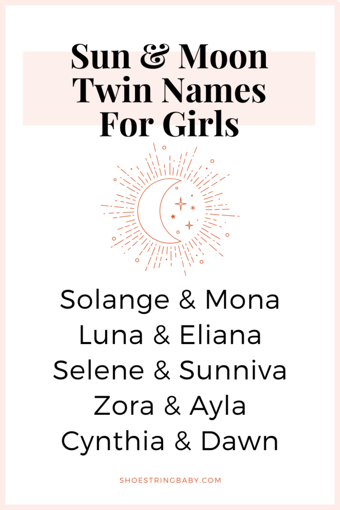 twin names for girls meaning sun and moon