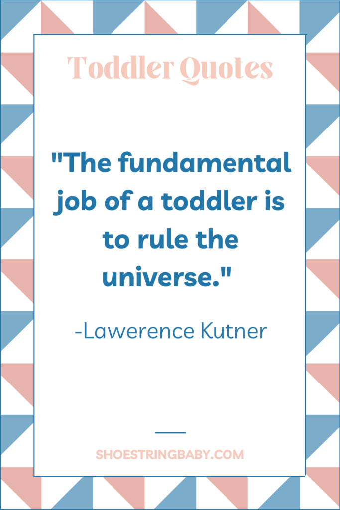 "The fundamental job of a toddler is to rule the universe." —Lawerence Kutner quotes about toddlers