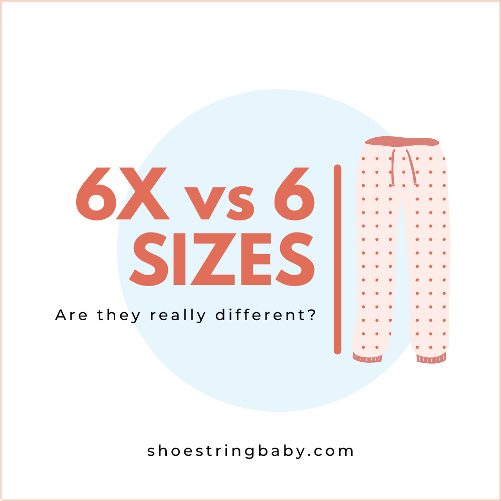 kids clothing size 6x vs 6