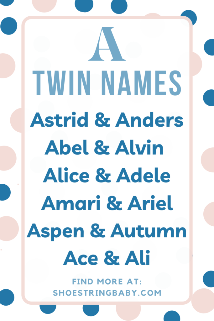 example twin name pairs that begin with a
