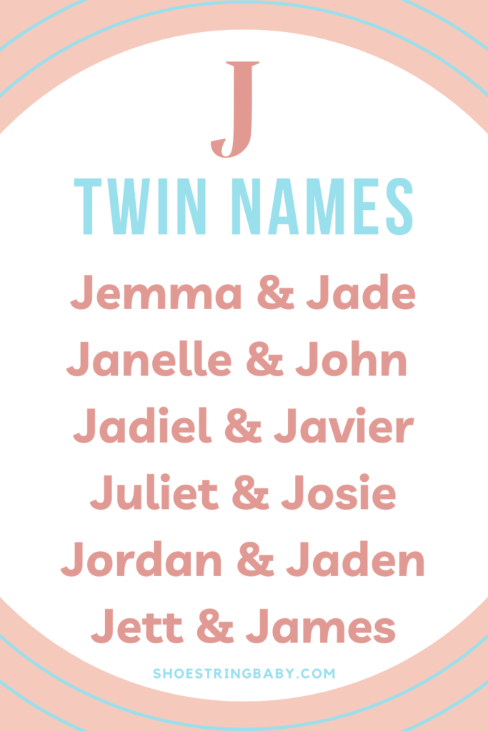 list of names for twins beginning with j