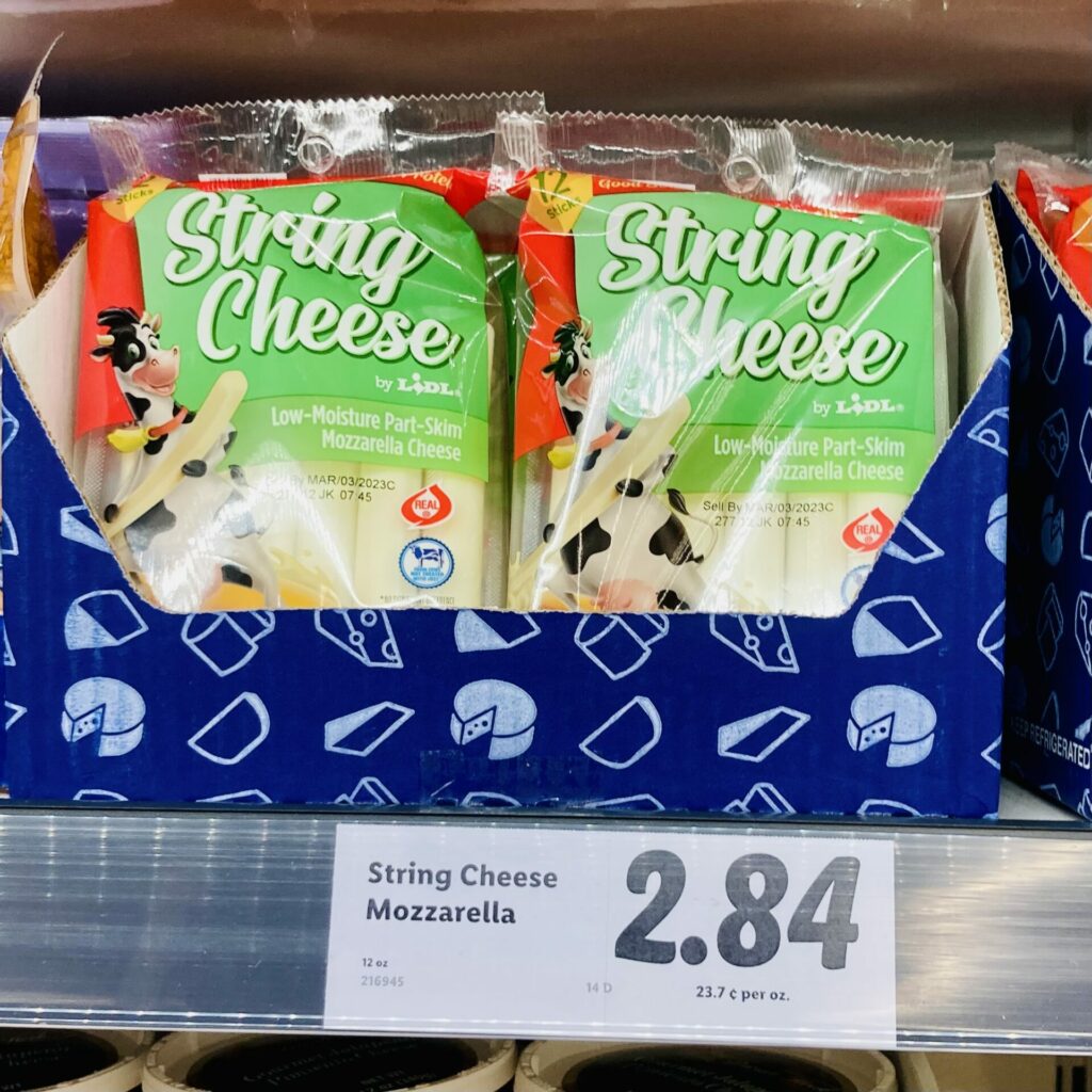 Lidl string cheese snack - great for toddlers