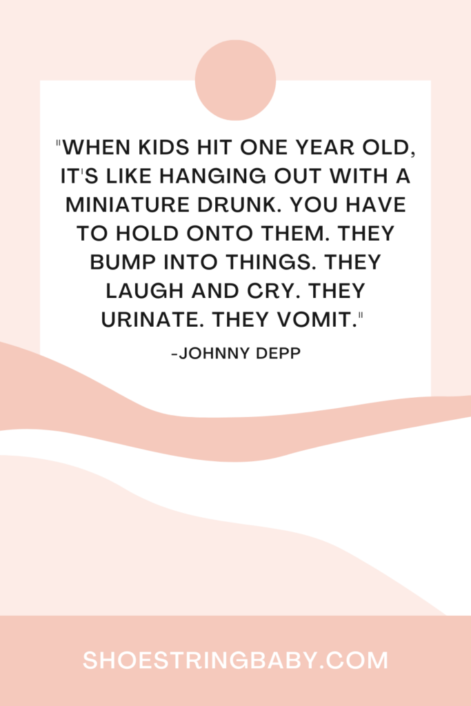 johnny depp quote about hanging out with a 1-year-old being like hanging out with a miniature drunk