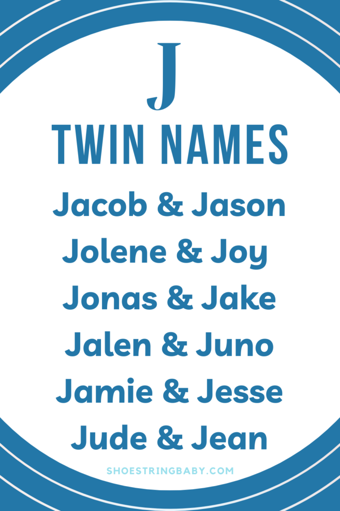 example twin name pairs that start with j