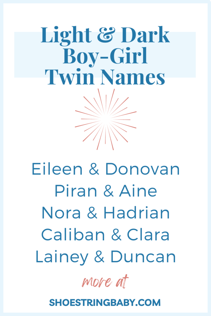 boy-girl twin names that mean light and dark