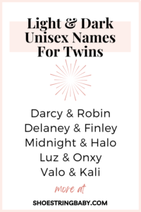 65+ Twin Names That Mean Light and Dark