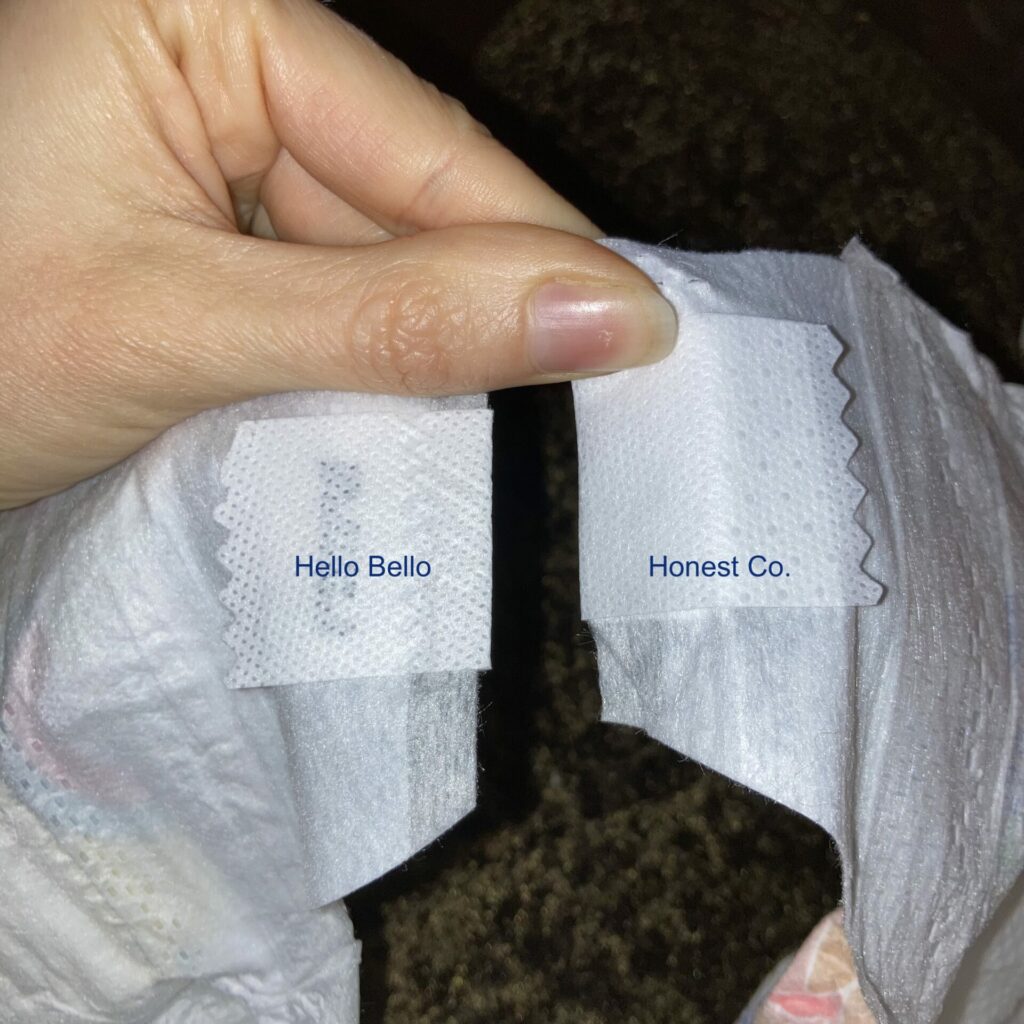 tabs of hello bello vs. honest company diapers