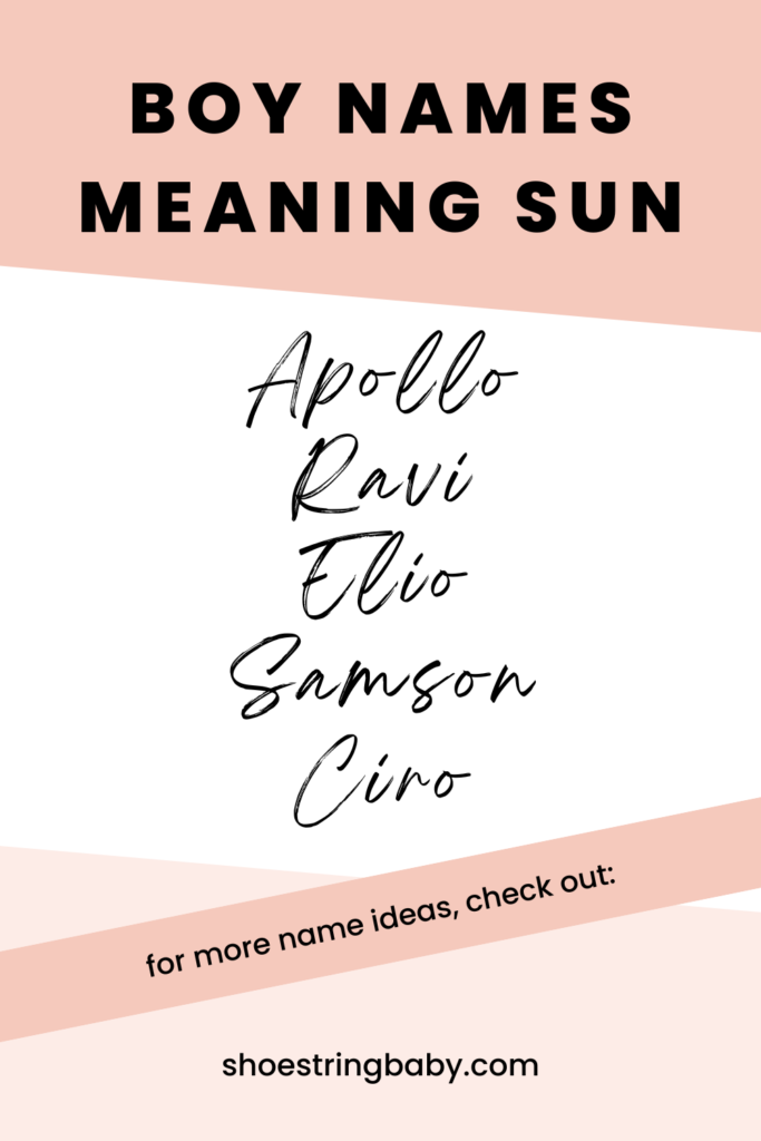 boy names meaning sun