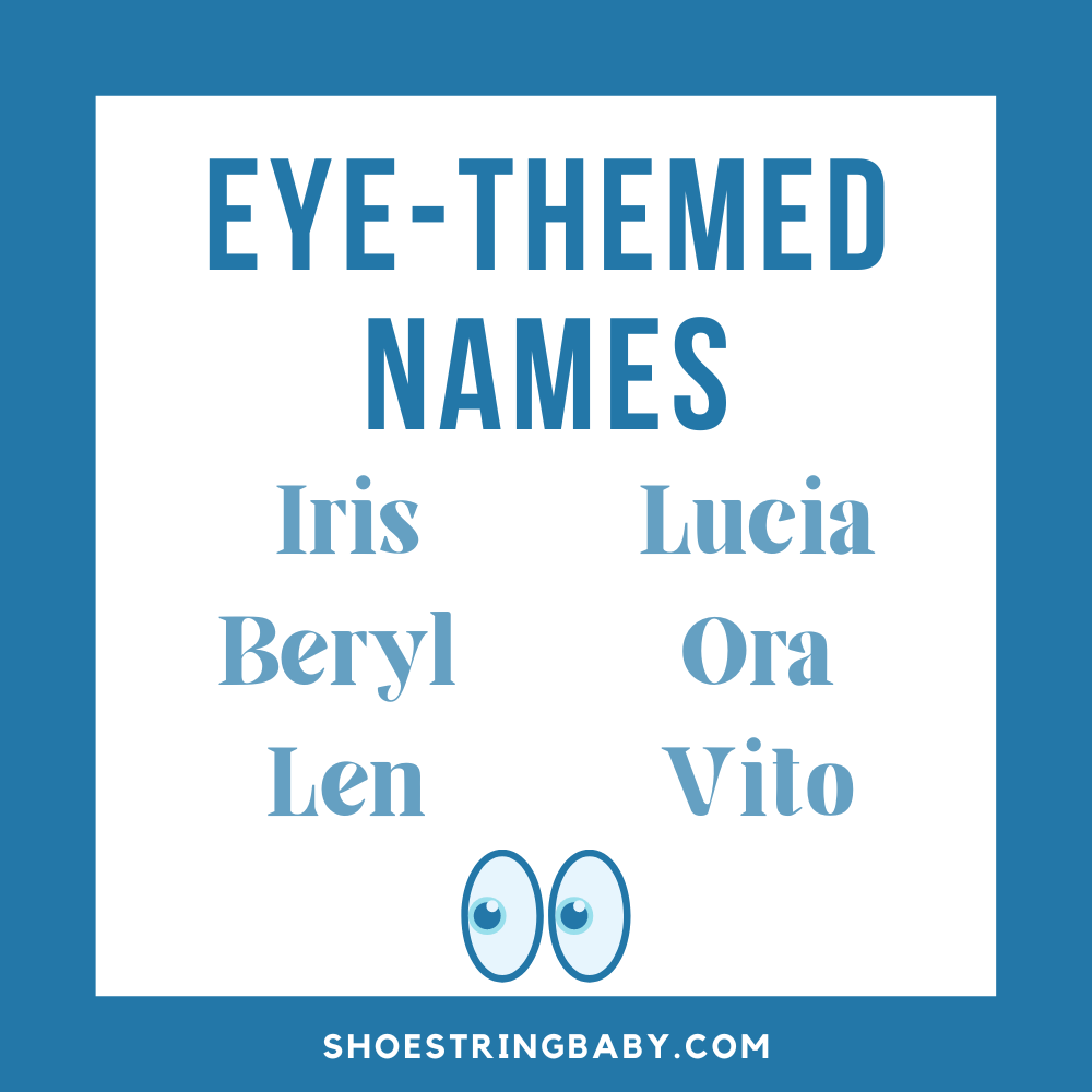 list of eye-themed names: Iris, Beryl, Len, Lucia, Ora and Vito