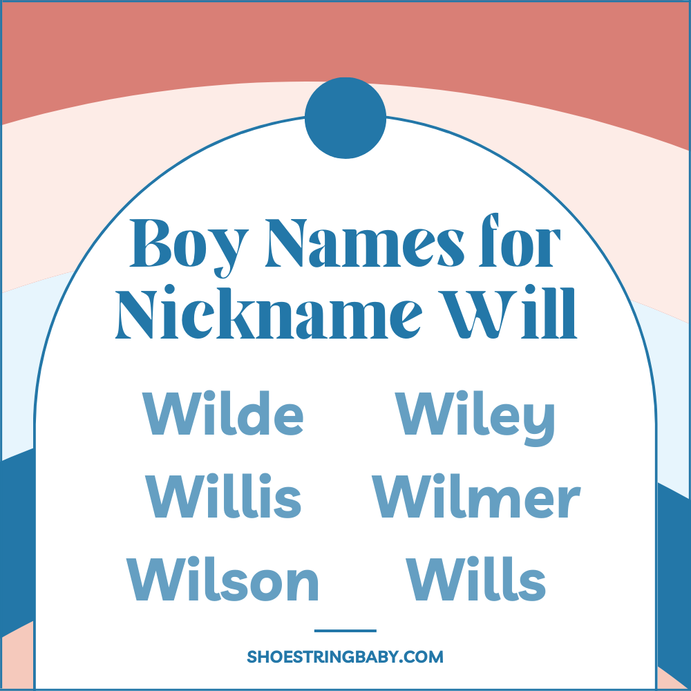 boy full names for the nickname Will: Wilde, Willis, Wilson, Wiley, Wilmer, Wills