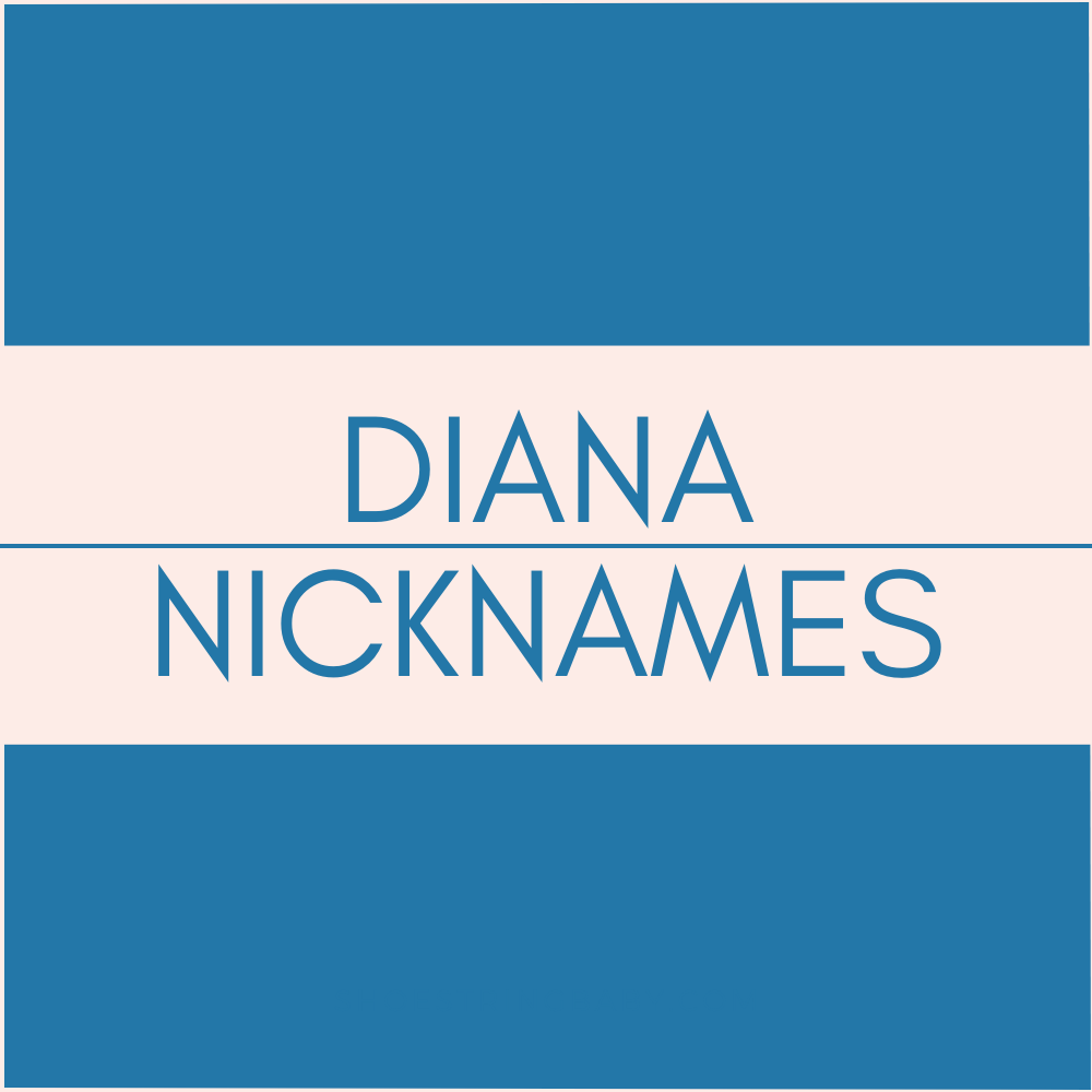 Text that says Diana nicknames in the middle with a peach strip in the background