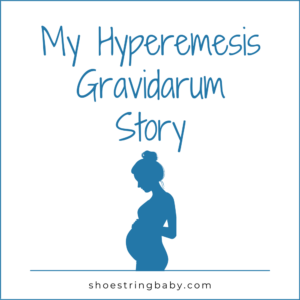 an icon of a pregnant woman and text that says my my hyperemesis gravidarum story