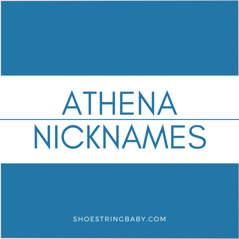 text that says athena nicknames with a blue background