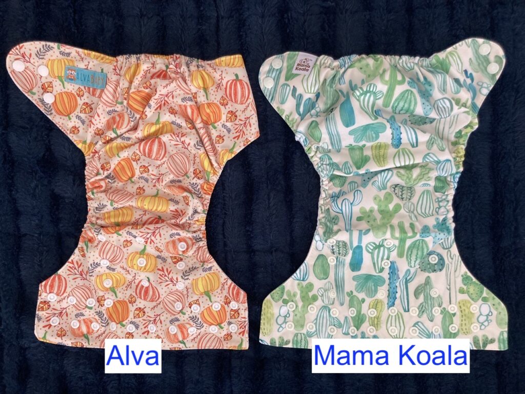 AlvaBaby vs. Mama Koala diapers side by side