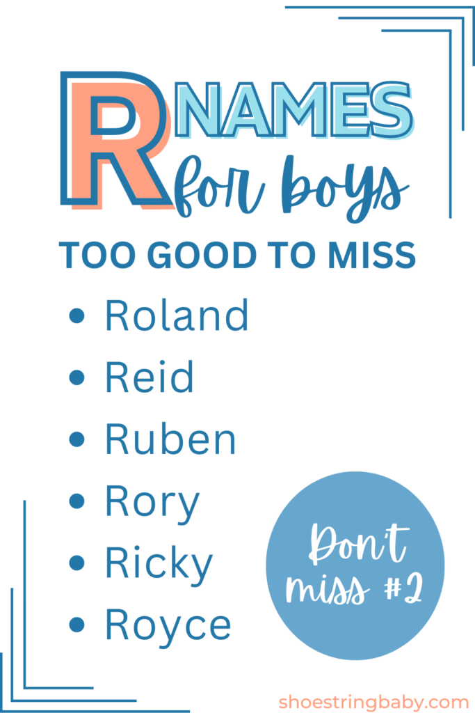 Boy names starting with R: Roland, Reid, Ruben, Rory, Ricky, Royce