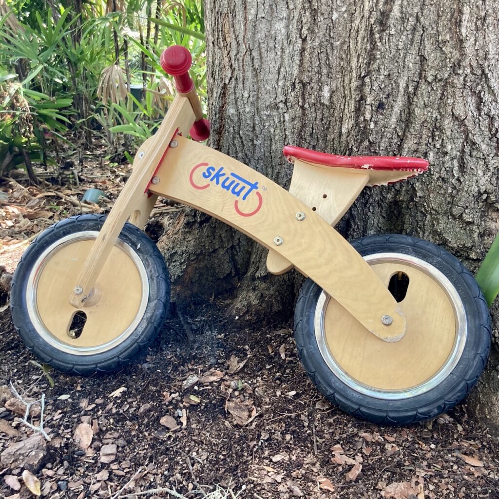 wooden balance bike