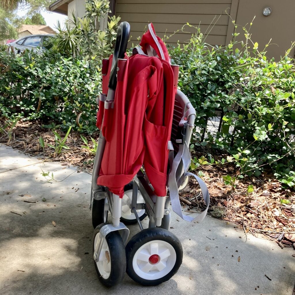 collapsible radio flyer wagon folded up