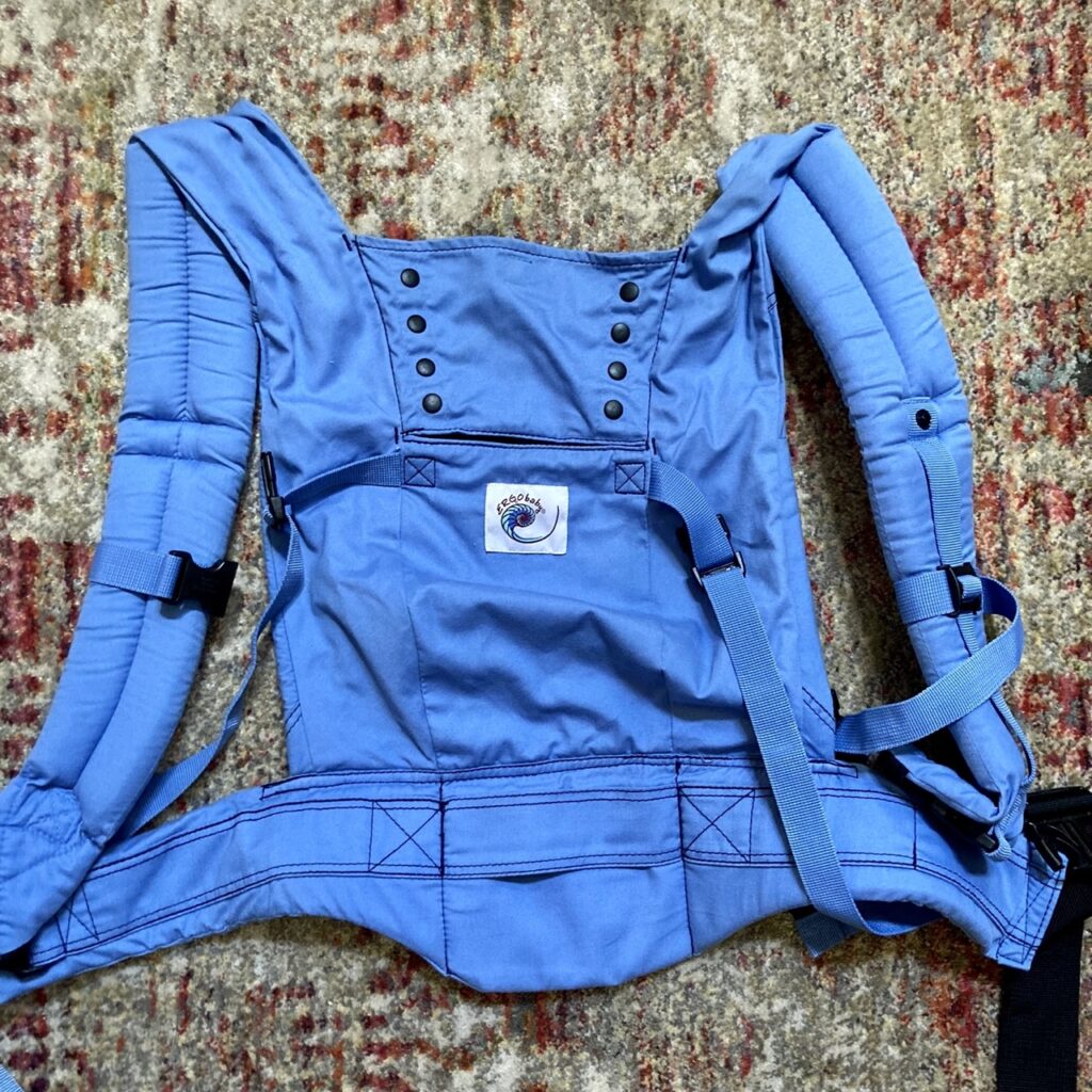 ergo baby carrier in light blue