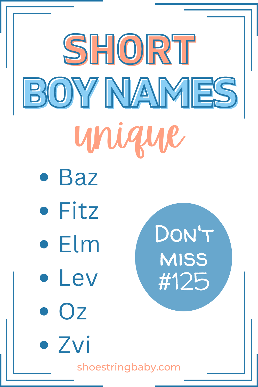 Short Boy Names: 165 Top Picks | Shoestring Baby