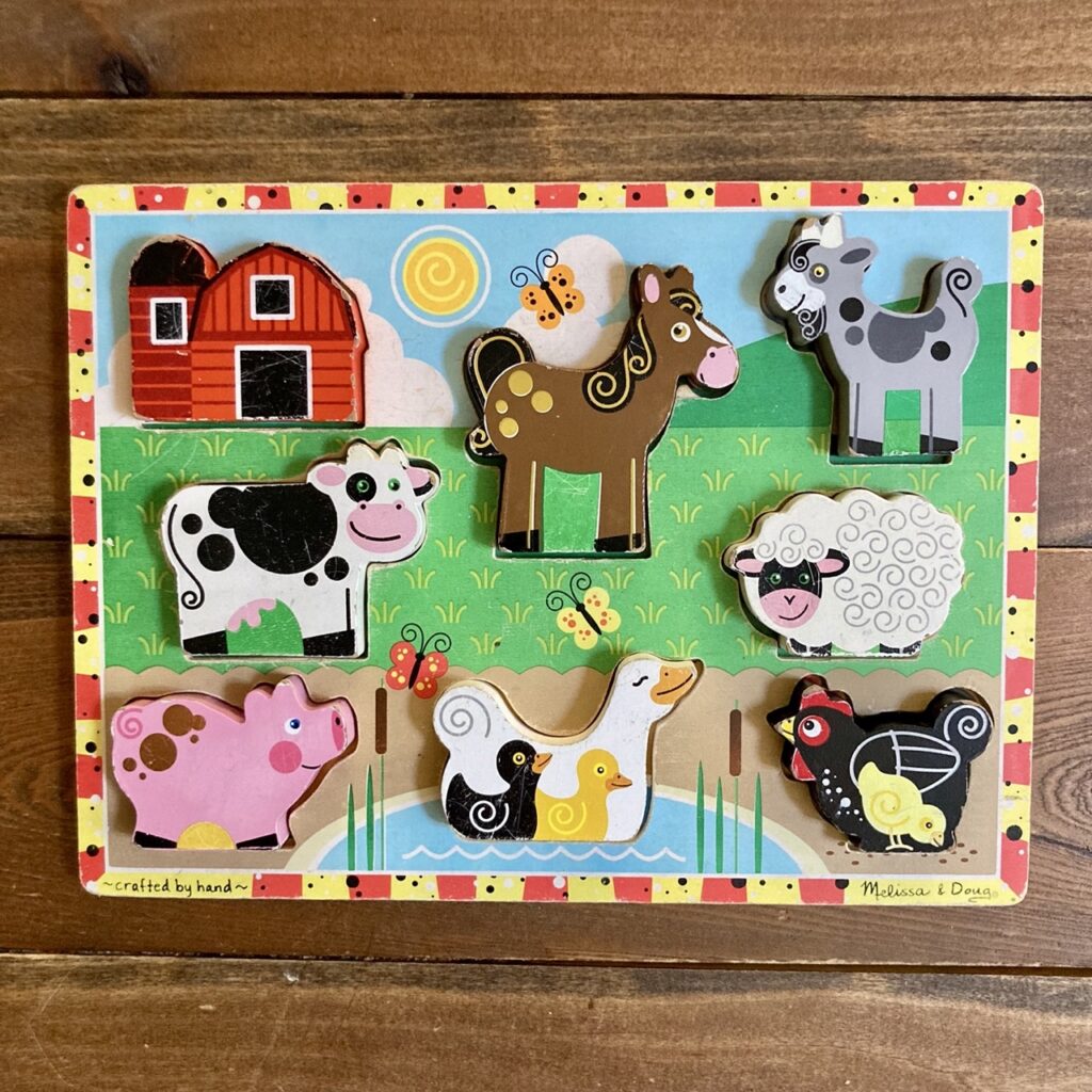 melissa and doug farm wood puzzle