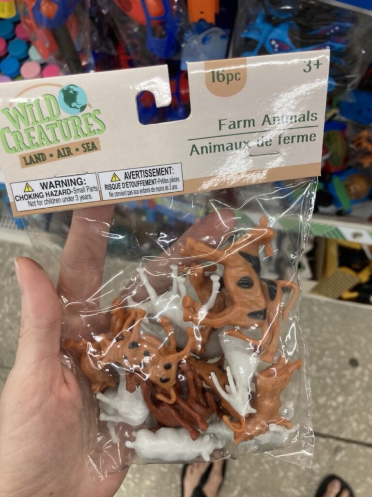 Bag of farm animal figurines