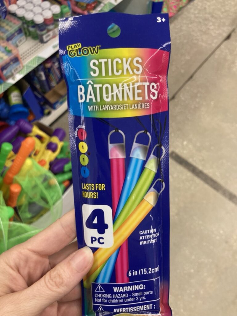 a pack of glowsticks