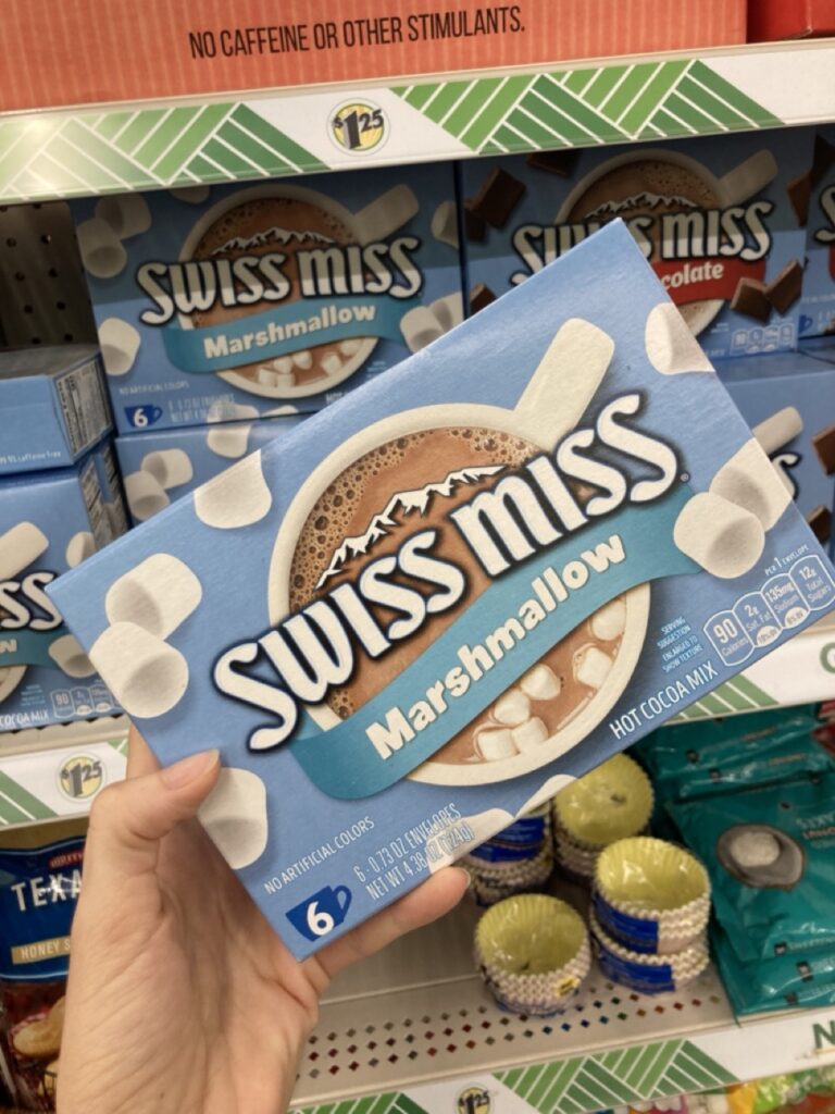 a box of swiss miss marshmellow hot chocolate