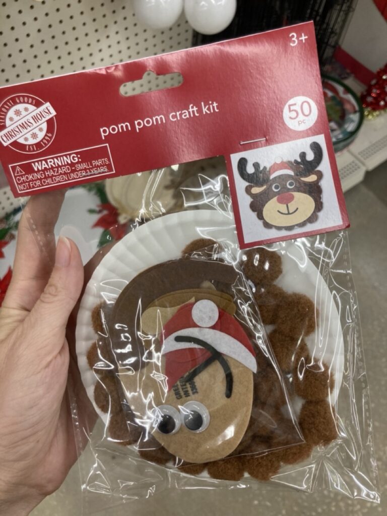 a reindeer plate craft kit at the dollar tree
