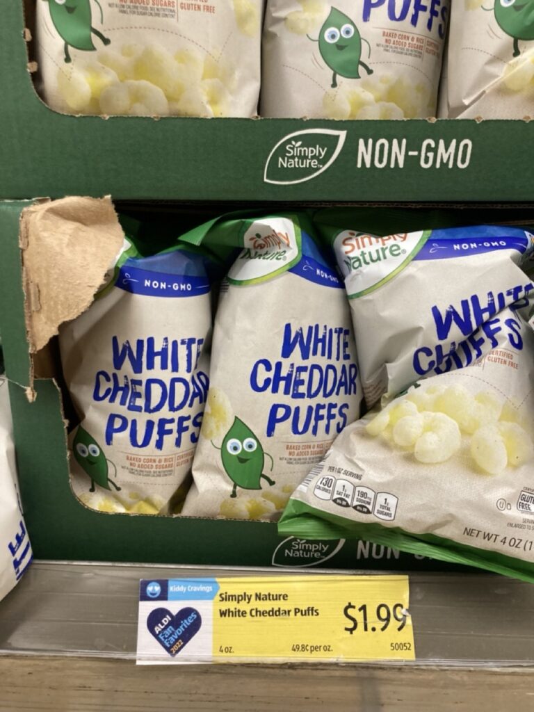 aldi white cheddar puff bags