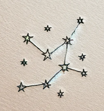 the image shows many little stars with a few of them connected by lines like a constellation