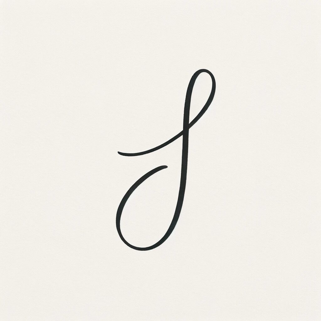 this image is simply a cursive letter J in simple black font