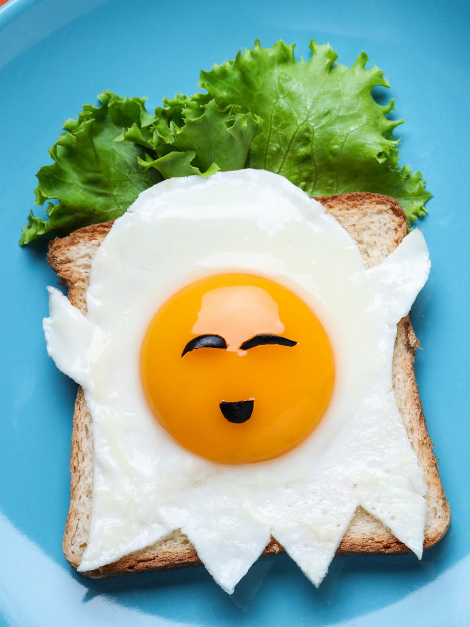 fried egg on toast cut to look like a cute ghost