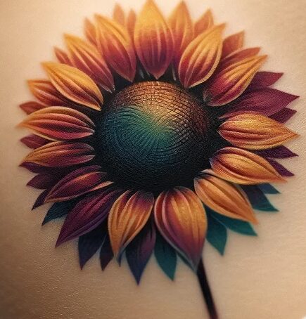 a simple sunflower tattoo