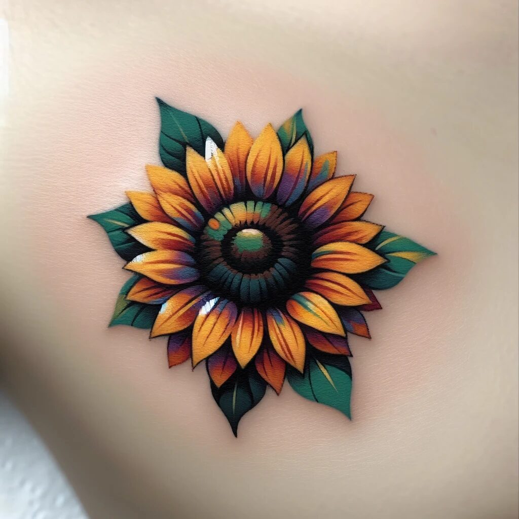 a simple sunflower tattoo