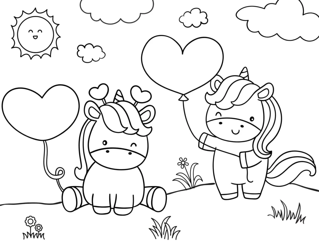 20 Cute Valentine Coloring Pages   Shoestring Baby