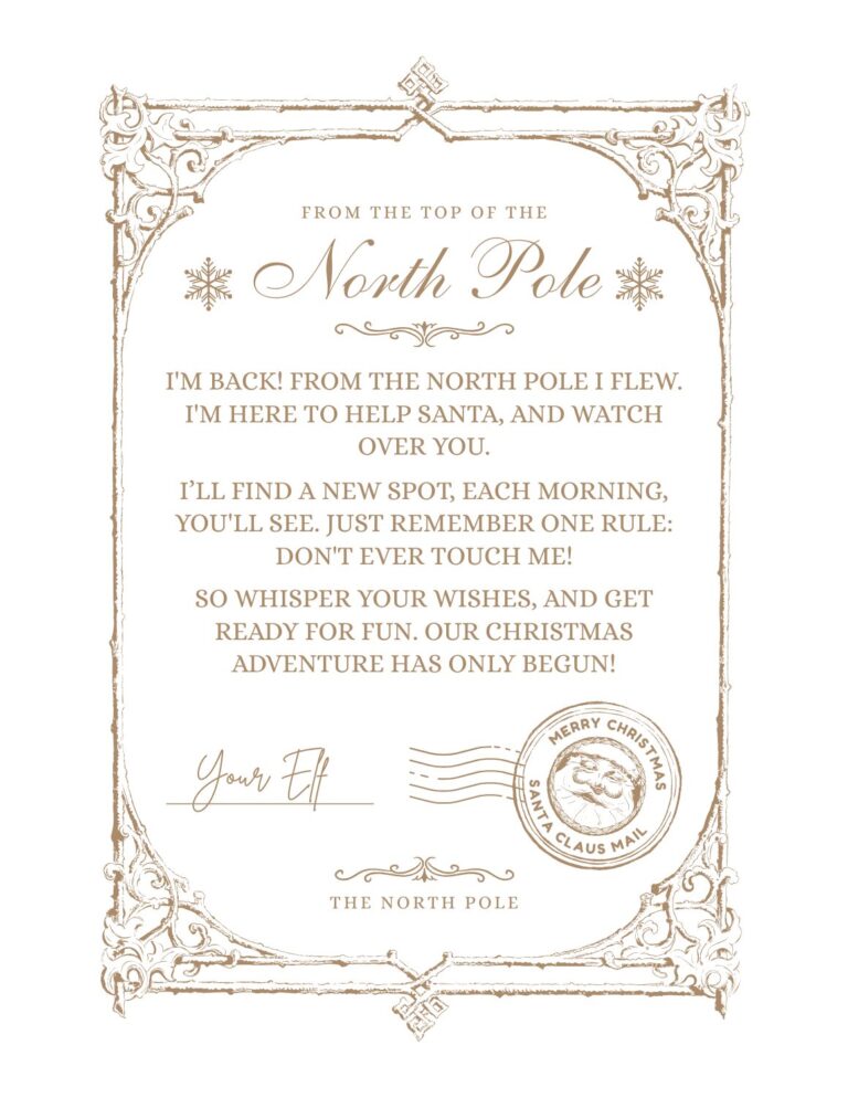 elf on the shelf arrival letter